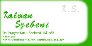 kalman szebeni business card