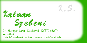 kalman szebeni business card